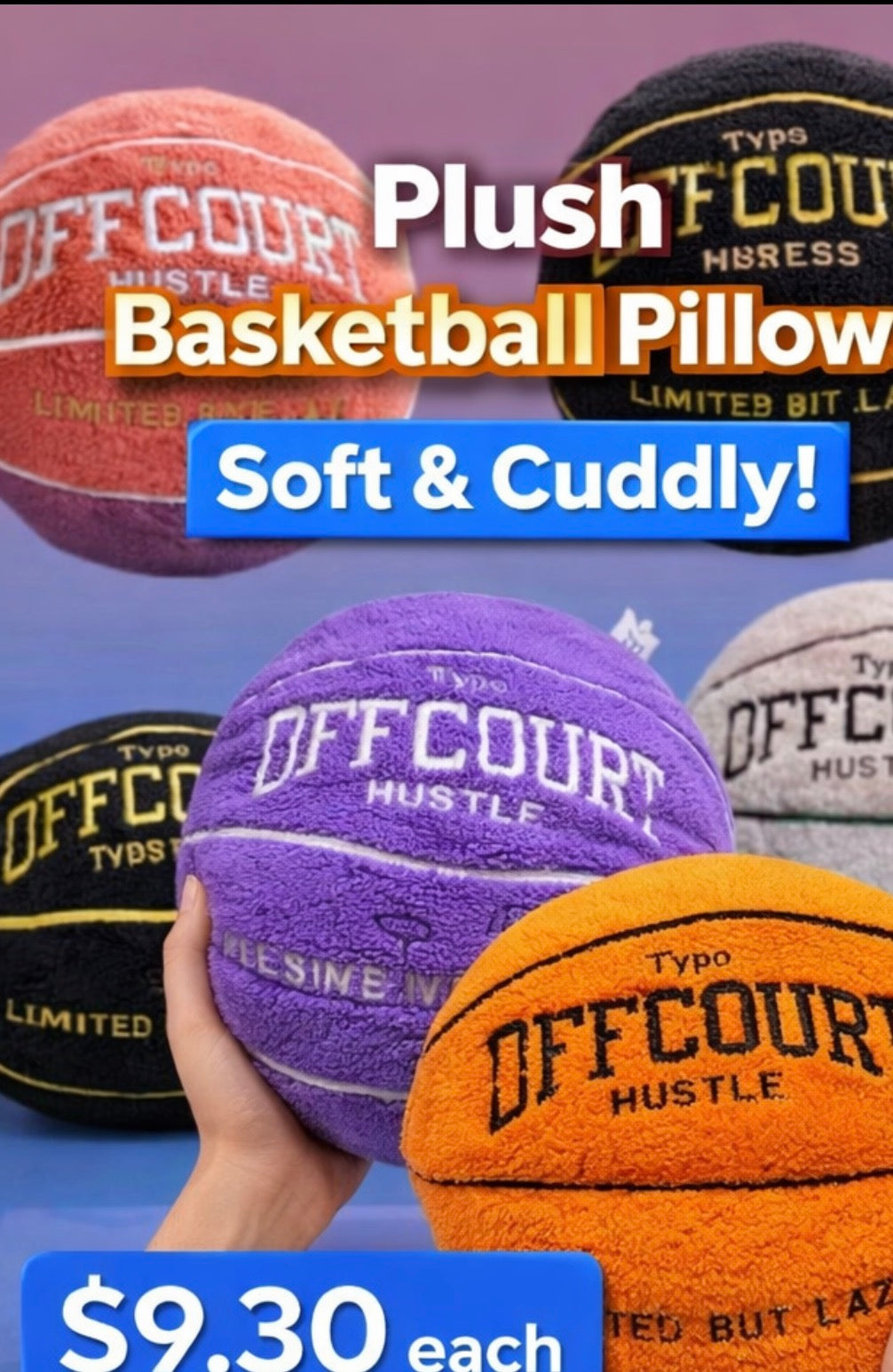 Soft Cuddly Basketball Pillows